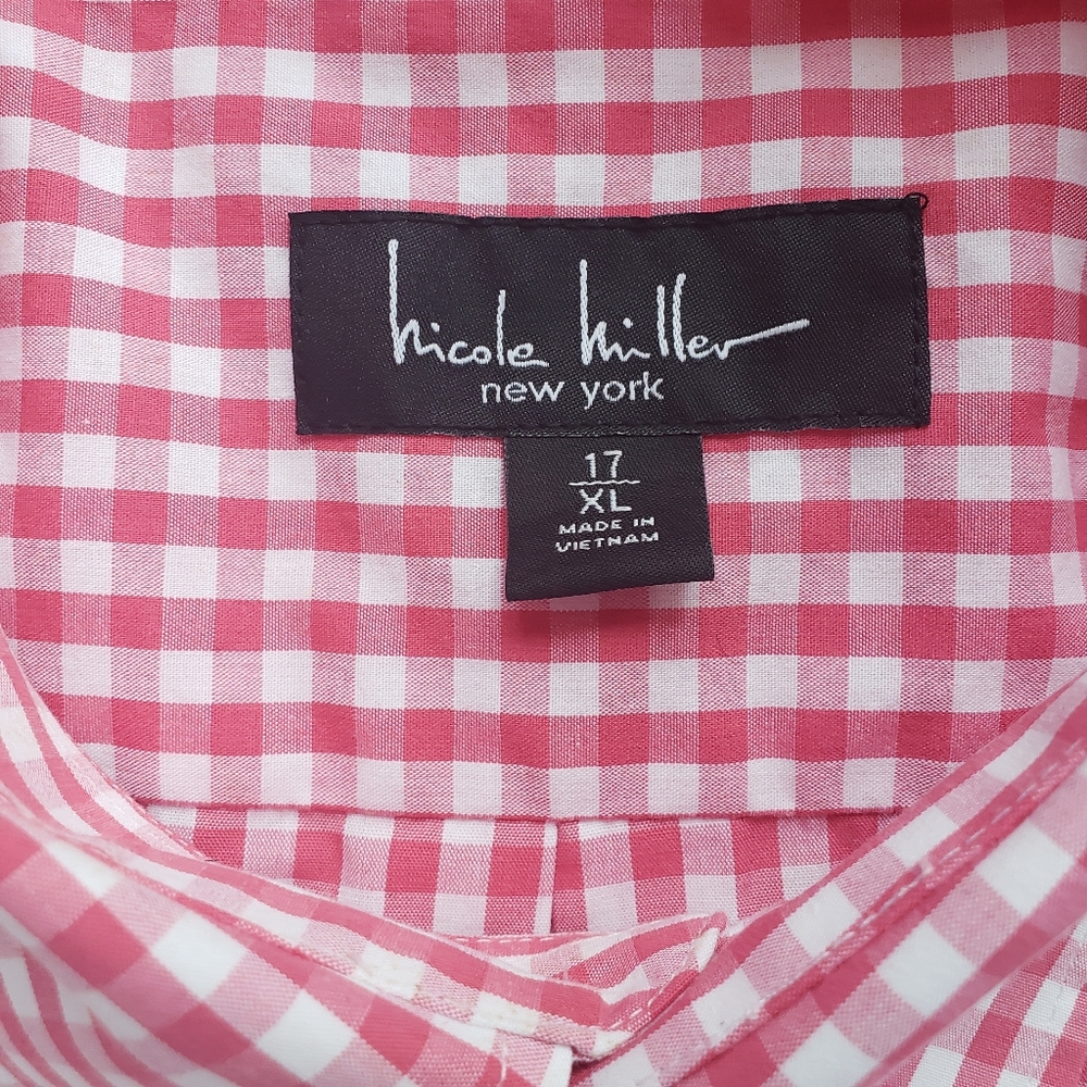 NICOLE MILLER Men's Short Sleeve Salmon Shirt - Picture 1 of 6